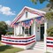 Large Patriotic American Flag Bunting (1-Pack) - Red, White, and Blue Pleated Fan Banner with Stars and Stripes - Heavy-Duty Half-Moon Decoration for 4th of July, Memorial Day, and Front Porch Fences